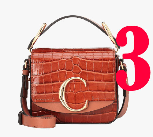 Chloé C mini croc-effect leather shoulder bag