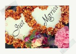 Just Married flower arrangement