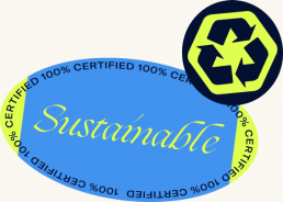 Sustainable sticker and a recycling symbol sticker
