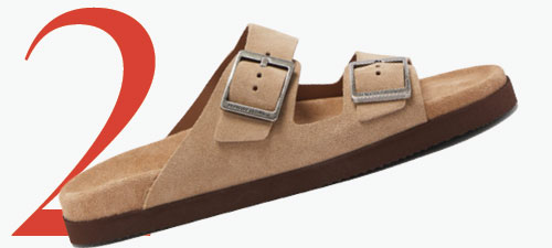 Photo: Brunello Cucinelli double buckle suede sandals