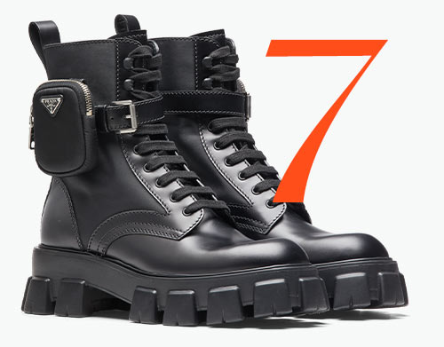 Photo: Prada leather combat boots
