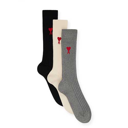 Ami Paris Three Pack Sock