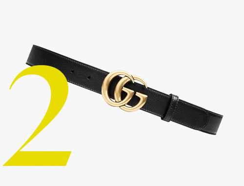 Gucci leather belt with Double G buckle
