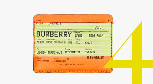 Burberry train ticket print leather card case