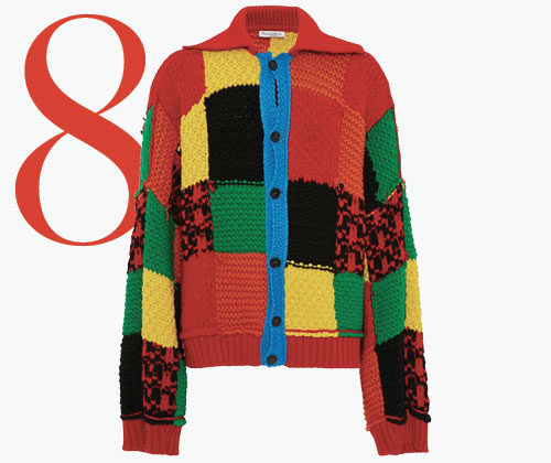 Photo: Cardigan de «patchwork color block» de JW Anderson