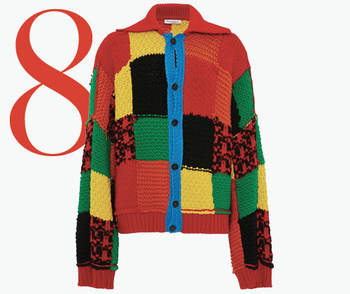 Photo: Cardigan en laine multicolore à design patchwork JW Anderson