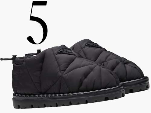 Photo: Scarpe slip-on in nylon imbottito di Prada