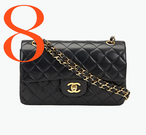Photo: Chanel tweedehands klassieke tas met dubbele flap